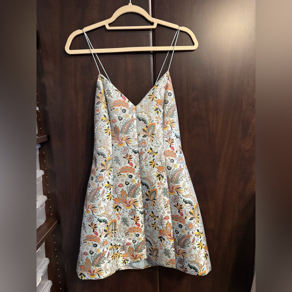 Alice and Olivia Floral Slip Dress with Spaghetti Straps